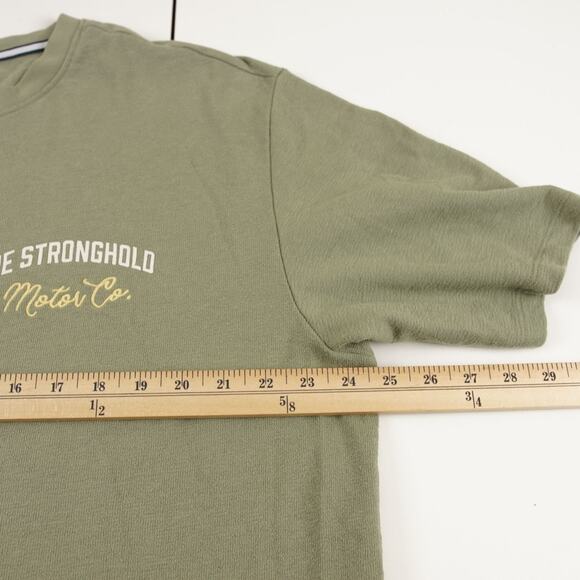 Stronghold Motor Co x Primark Relaxed Short Sleeve Green Cotton Blend Shirt XL - Picture 3 of 7